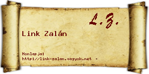 Link Zalán névjegykártya